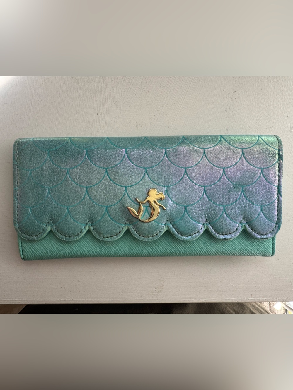 Loungefly Iridescent Teal and Purple Mermaid-Scale Phone Wallet